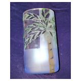 Misc Box Household Items, 2 Vases, Brass Candle Holders with Candles