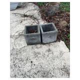 2 Square Cement Planters