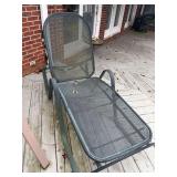 Grey Metal Mesh Chaise Lounge