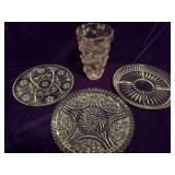 Vase and 3 Platters