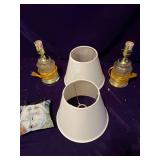 Pair of Lamps and Small Santa Face Pillow