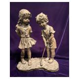 Children Golfing Statue (golf clubs are broken and 1 missing)