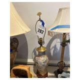 Floral Ceramic Lamp- No Shade 26” Tall