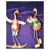 2 Flamingo Ornaments