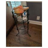 Metal Plant Stand with Ceramic Fruit