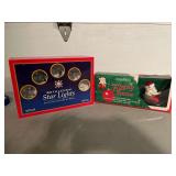 2 Boxes Bethlehem Star Lights and Merry Fishing Santa