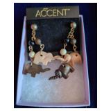 Dangle Earrings with Elephant Charms.