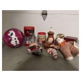Christmas Decorations - Elf Nightlight, Soap and Lotion Dispenser, Snow Globe, Frozen Ball and Stuffies