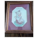 Framed Needlepoint Picture 10 x 11.5