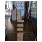 56” x 10” Folding Metal and Wicker 7 Tier Stand