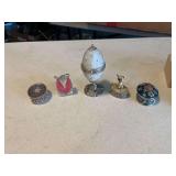 Small Trinket Boxes and Ring Box on Stand