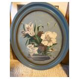 Floral Print in Oval Frame 17”x20.5”