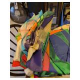 Box of Holiday Flags and 2 Poles