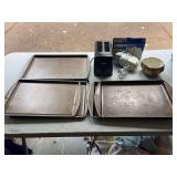 5 Cookie Sheets, 2 Slice Toaster, Hand Mixer and KittDecor