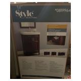 New in Box - 23.88”x18.30”x34.75” Vanity with Top and Hidden Drawer