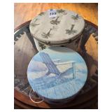 12.5 and 15.5" Hat Boxes, 15.5 is covered in Fabric