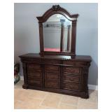 12 Drawer Dresser 73 x 20 with Mirror approx 52" high x 43" Wide