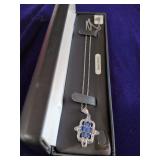 Pendant Necklace with Blue Sapphire and Diamond Gemstones