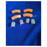 Viking or Celtic-Style Beard and Hair Beads - 4 Amber and 4 Silver Metal