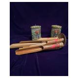2 Parrot Candles and Coconut Wind Chime