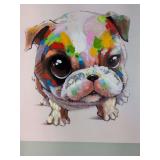 31.5 x 31.5 Dog Oil Painting  Canvas that has been Hand-Embellished with Textured Brush Strokes.