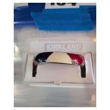 Bracelet with Red and White and Black Enamel and a Palladium Finish .