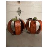 2 10” Pumpkin Candle Holders