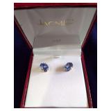 14K Gold Stud Jeweled Earrings