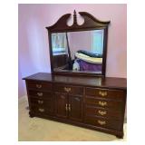 72”x20”x33” Dresser with Beveled Mirror(44.5”x45.5”) Total Height 78”