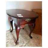 Oval Wood Table with Drawer