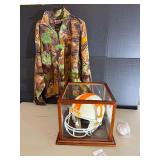 UT Football Helmet in Display Case, Signed Baseball, UT Fleece