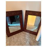 2 Matching Metal Hanging Mirrors