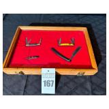 Pocket Knives & Straight Razor in Display Case