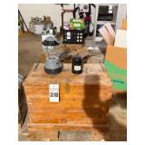 Camping Supplies in Wood Chest