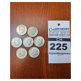 (7) Kennedy Half Dollars - (2) 1967 (3) 1968 (2)1969