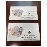 Pair of 1988 United States Mint Uncirculated Coin Set