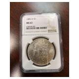 1885 (O) Morgan Silver One Dollar Coin - NGC MS63