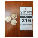 (3) 1964 Kennedy Half Dollars