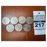 (7) Eisenhower Dollars - (1) 1971, (4) 1972, (2) 1776-1976