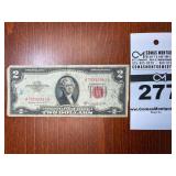 1953 Red Certificate $2 Bill