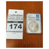 2018 Silver Eagle 1oz Fine Silver One Dollar Coin - First Say of Issue - MS70 NGC