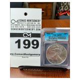 2020 - (P) Silver Eagle One Dollar Coin - ICG MS70 - Emergency Production Initial Release