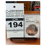 1987 Silver Eagle One Dollar Coin - NGC MS69