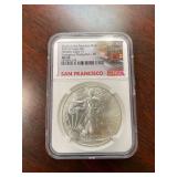 2021 (S) Silver Eagle One Dollar Coin - NGC MS69 - Heraldic Eagle T-1 - ER
