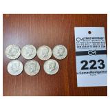 (7) Kennedy Half Dollars - (2) 1967 (3) 1968 (2) 1969