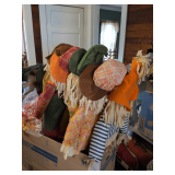 Box of Fall Decor, Artificial Flowers 6 Scarecrows