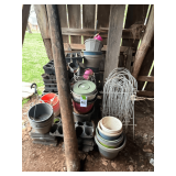 Salvage Lot - Planters, Hanging Baskets, Decorative Fencing and Shingles - Must Take All - Bring Boxes