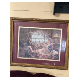 Wood Framed Print “Girl Playing With Teddy Bears” by Janet Kruscamp