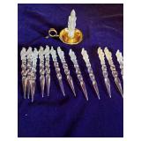 12 Icicles and a Candle Ornament