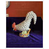 Ceramic Rooster Figurine, Hand Painted 12.5"